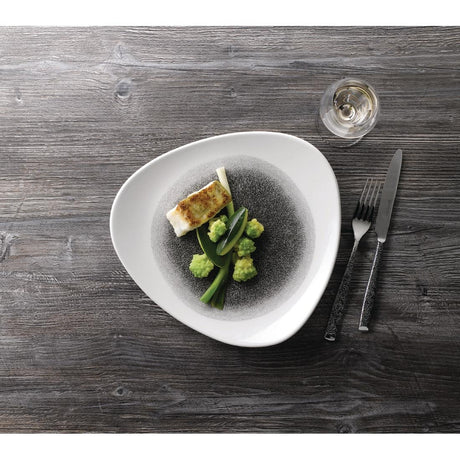 Churchill Studio Prints Raku Triangle Plates Quartz Black 311mm (Pack of 6) - FC130 Plates Churchill