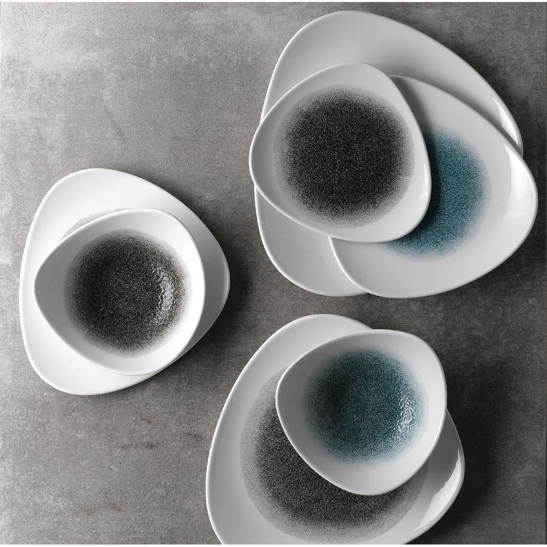 Churchill Studio Prints Raku Triangle Plates Quartz Black 311mm (Pack of 6) - FC130 Plates Churchill