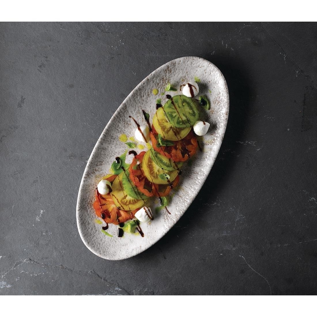 Churchill Studio Prints Stone Chefs Plates Agate Grey 347 x 173mm (Pack of 6) - FC143 Plates Churchill