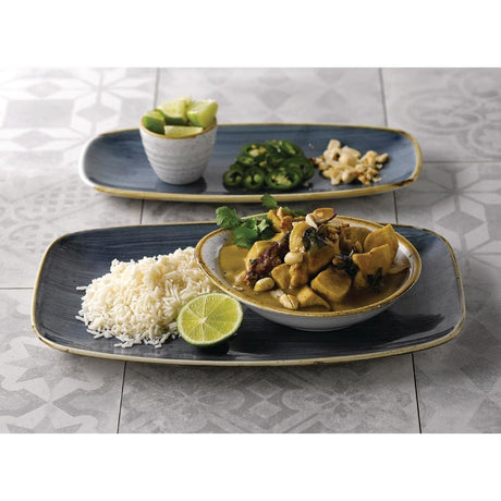 Churchill Stonecast No. 2 Oblong Chefs Plates 269 x 127mm Blueberry (Pack of 12) - FC150 Plates Churchill