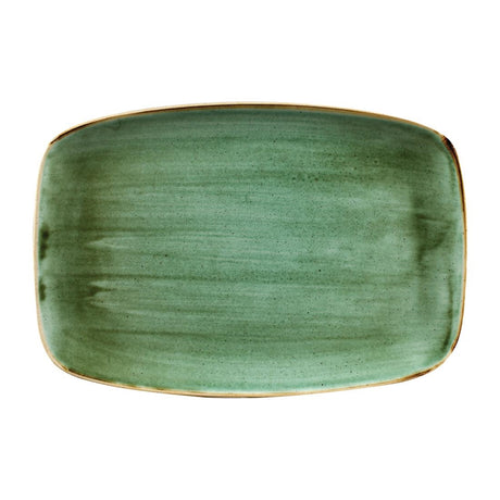 Churchill Stonecast No. 9 Oblong Chefs Plates 355 x 245mm Samphire Green (Pack of 6) - FC152 Plates Churchill