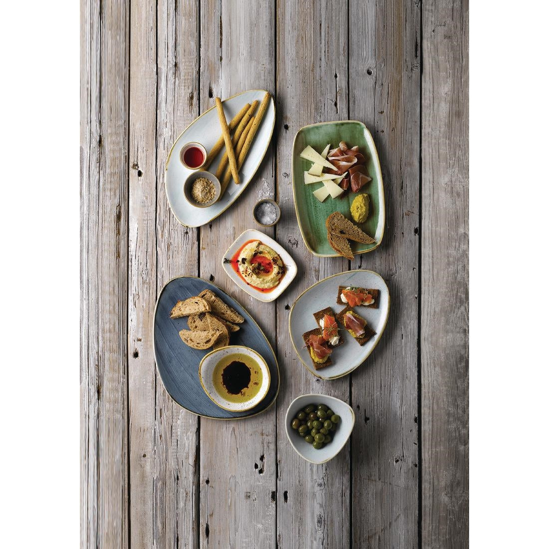 Churchill Stonecast Triangular Chefs Plates Blueberry 365 x 250mm (Pack of 6) - FC151 Plates Churchill