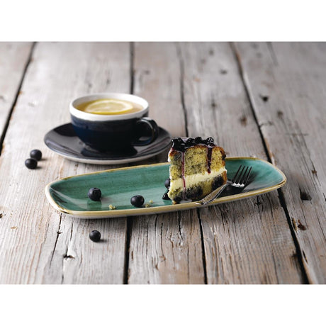 Churchill Stonecast No. 4 Oblong Chefs Plates Samphire Green 269 x 127mm (Pack of 12) - FC154 Plates Churchill
