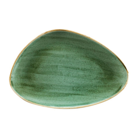 Churchill Stonecast Triangular Chefs Plates 304 x 205mm Samphire Green (Pack of 6) - FC156 Plates Churchill