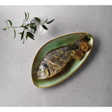 Churchill Stonecast Triangular Chefs Plates Samphire Green 355 x 188mm (Pack of 6) - FC157 Plates Churchill