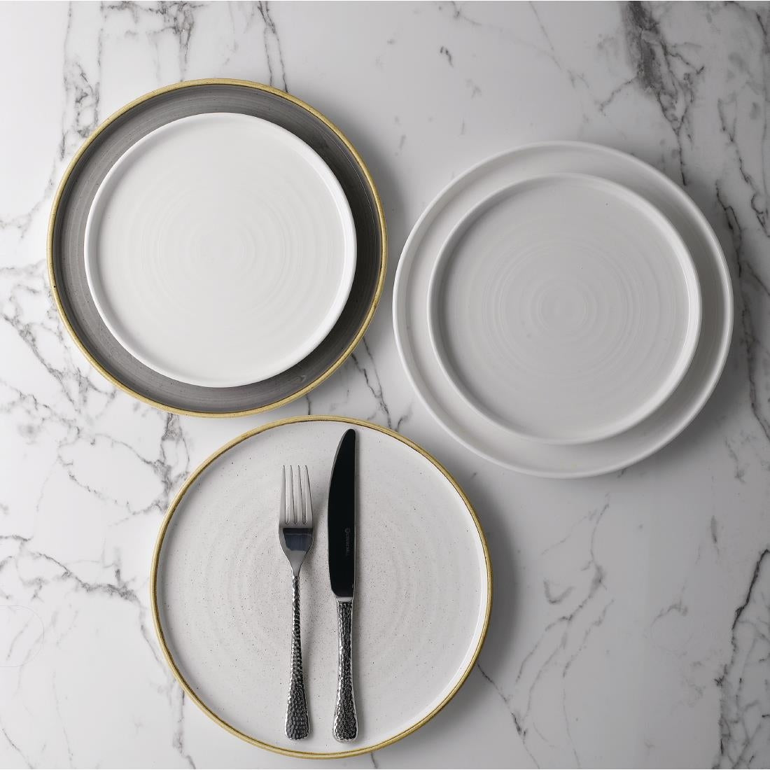 Churchill Stonecast Walled Chefs Plates Barley White 260mm (Pack of 6) - FC161 Plates Churchill