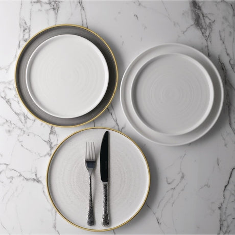 Churchill Stonecast Walled Chefs Plates Peppercorn Grey 260mm (Pack of 6) - FC163 Plates Churchill