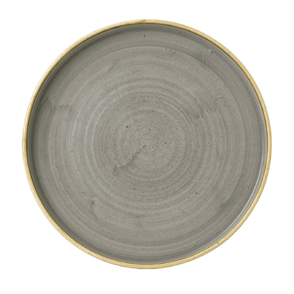 Churchill Stonecast Walled Chefs Plates Peppercorn Grey 260mm (Pack of 6) - FC163 Plates Churchill