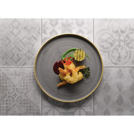 Churchill Stonecast Walled Chefs Plates Peppercorn Grey 260mm (Pack of 6) - FC163 Plates Churchill