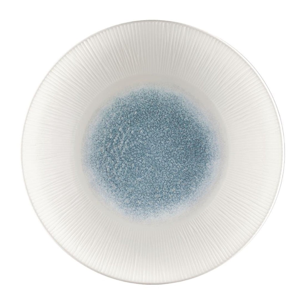 Churchill Bamboo Centre Print Deep Coupe Plates Topaz Blue 255mm (Pack of 12) - FC189 Plates Churchill