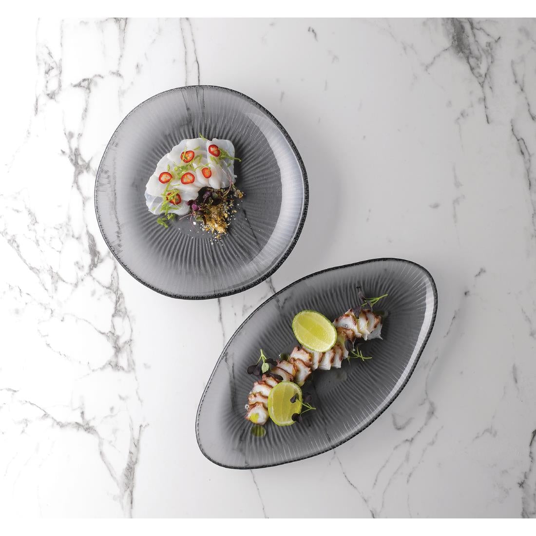 Churchill Bamboo Organic Oval Glass Platter Dusk 295 x 162mm (Pack of 6) - FC205 Churchill Super Vitrified Churchill   