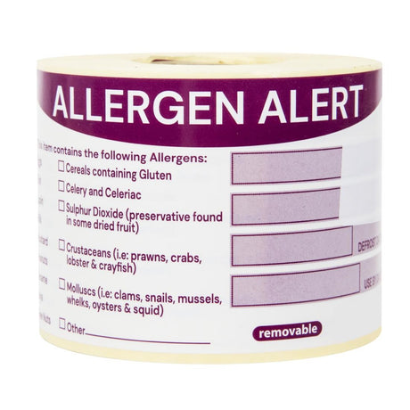 Hygiplas Removable Allergen Alert Food Labels (Pack of 250) - FC217  Hygiplas   