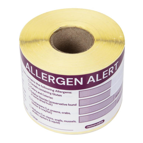 Hygiplas Removable Allergen Alert Food Labels (Pack of 250) - FC217  Hygiplas   