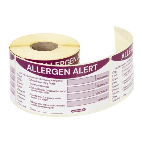 Hygiplas Removable Allergen Alert Food Labels (Pack of 250) - FC217  Hygiplas   