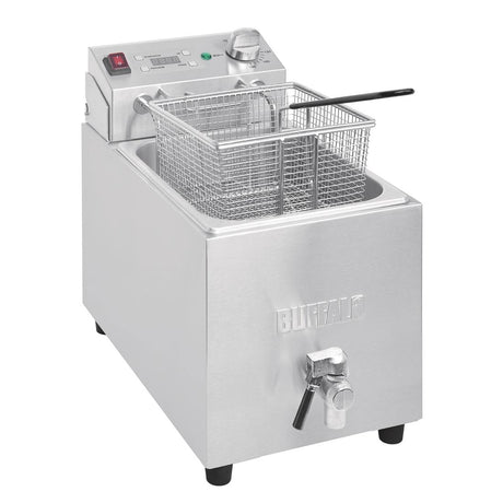 Buffalo Single Tank Single Basket 8Ltr Countertop Fryer with Timer 2.9kW - FC374  Buffalo   