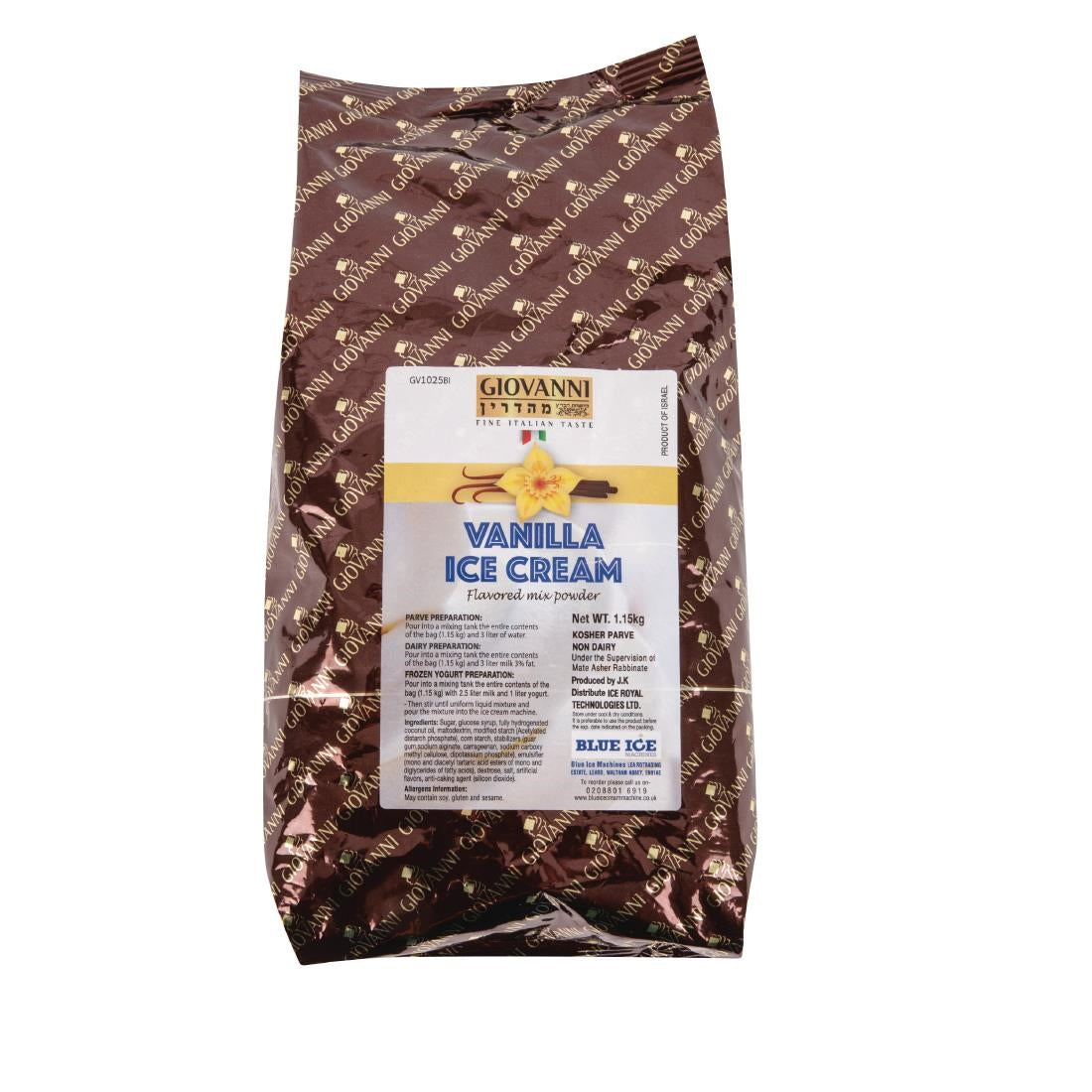 Blue Ice Soft Serve Ice Cream Mix Powder Vanilla 1kg (Pack of 12) - FC388  Blue Ice   