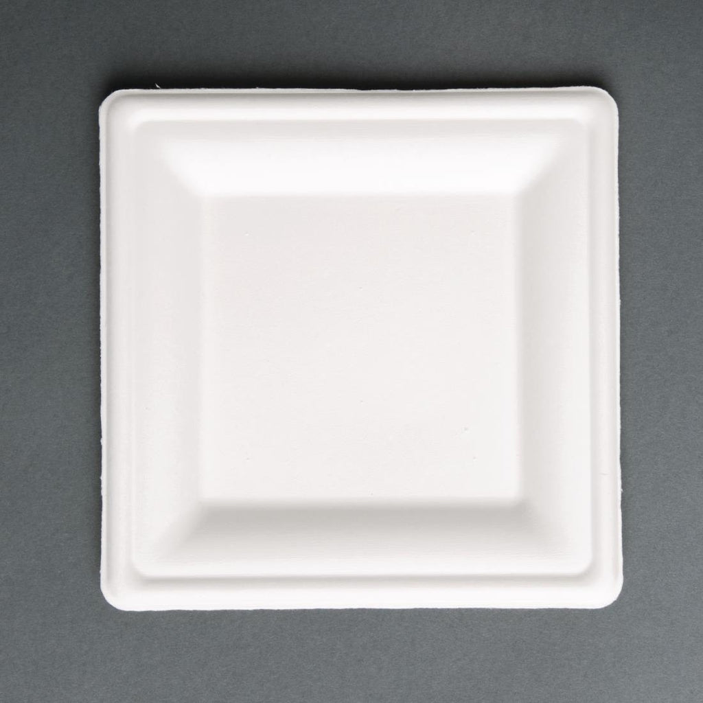 Fiesta Compostable Bagasse Square Plates 261mm (Pack of 50) - FC520  Fiesta   