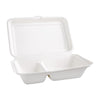 Fiesta Compostable Bagasse Hinged 2-Compartment Food Containers 253mm (Pack of 200) - FC524  Fiesta   