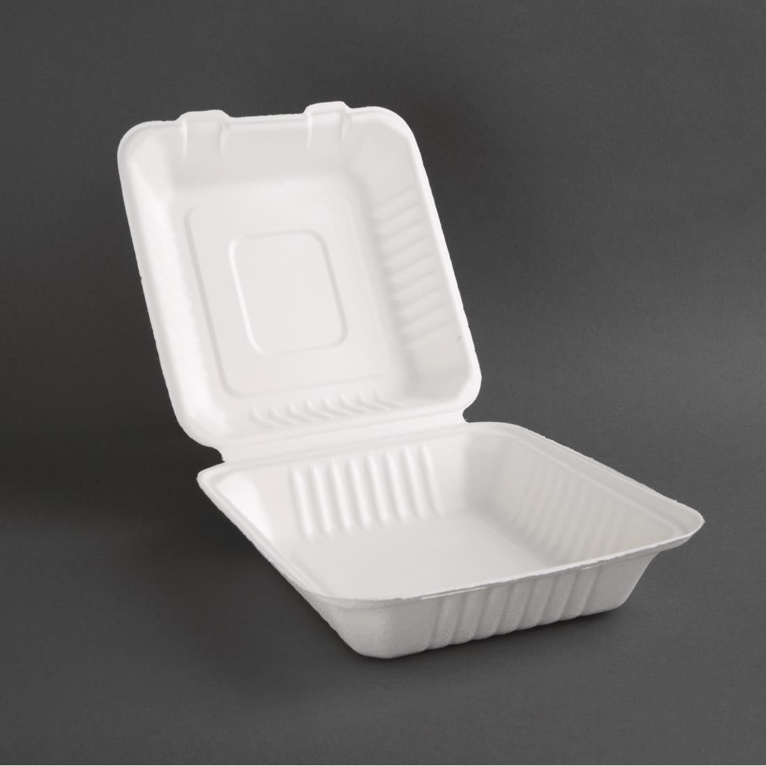 Fiesta Compostable Bagasse Hinged Food Containers 223mm (Pack of 200) - FC525  Fiesta   