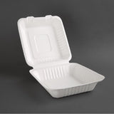 Fiesta Compostable Bagasse Hinged Food Containers 223mm (Pack of 200) - FC525  Fiesta   