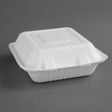 Fiesta Compostable Bagasse Hinged Food Containers 223mm (Pack of 200) - FC525  Fiesta   