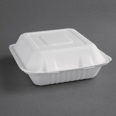 Fiesta Compostable Bagasse Hinged Food Containers 223mm (Pack of 200) - FC525  Fiesta   