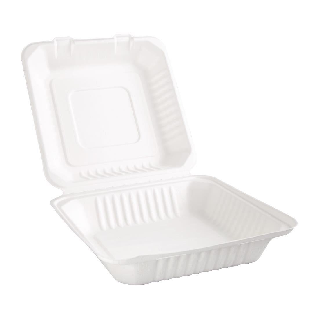 Fiesta Compostable Bagasse Hinged Food Containers 236mm (Pack of 200) - FC527  Fiesta   