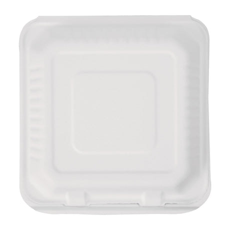 Fiesta Compostable Bagasse Hinged Food Containers 236mm (Pack of 200) - FC527  Fiesta   