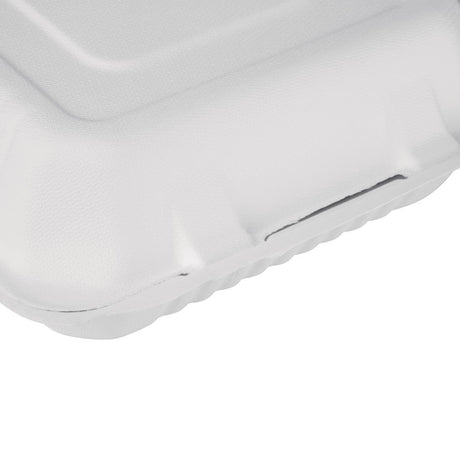 Fiesta Compostable Bagasse Hinged Food Containers 236mm (Pack of 200) - FC527  Fiesta   