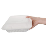 Fiesta Compostable Bagasse Hinged Food Containers 236mm (Pack of 200) - FC527  Fiesta   