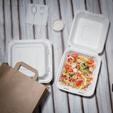 Fiesta Compostable Bagasse Hinged Food Containers 236mm (Pack of 200) - FC527  Fiesta   