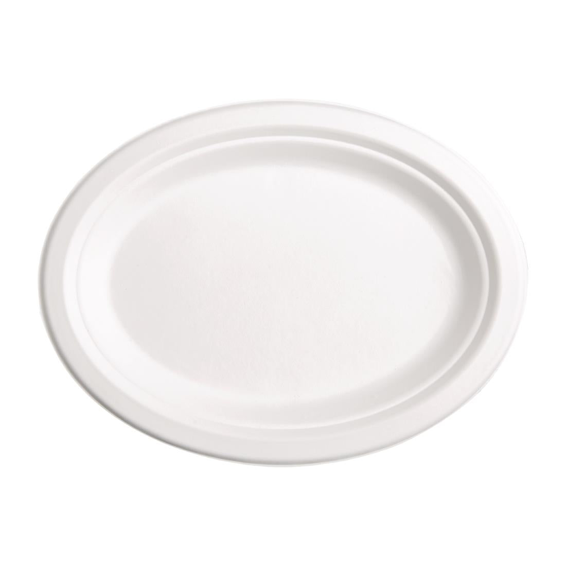 Fiesta Compostable Bagasse Oval Plates 198mm (Pack of 50) - FC534  Fiesta   