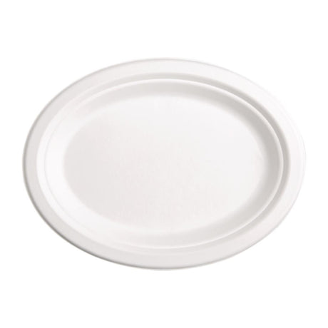 Fiesta Compostable Bagasse Oval Plates 198mm (Pack of 50) - FC534  Fiesta   