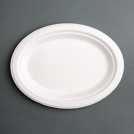 Fiesta Compostable Bagasse Oval Plates 316mm (Pack of 50) - FC535  Fiesta   