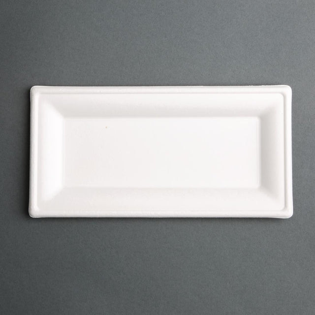 Fiesta Compostable Bagasse Rectangular Plates 258mm (Pack of 50) - FC539  Fiesta   