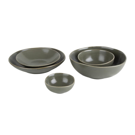 Olympia Build-a-Bowl Flat Bowls Green 250mm (Pack of 4) - FC711 Bowls Olympia