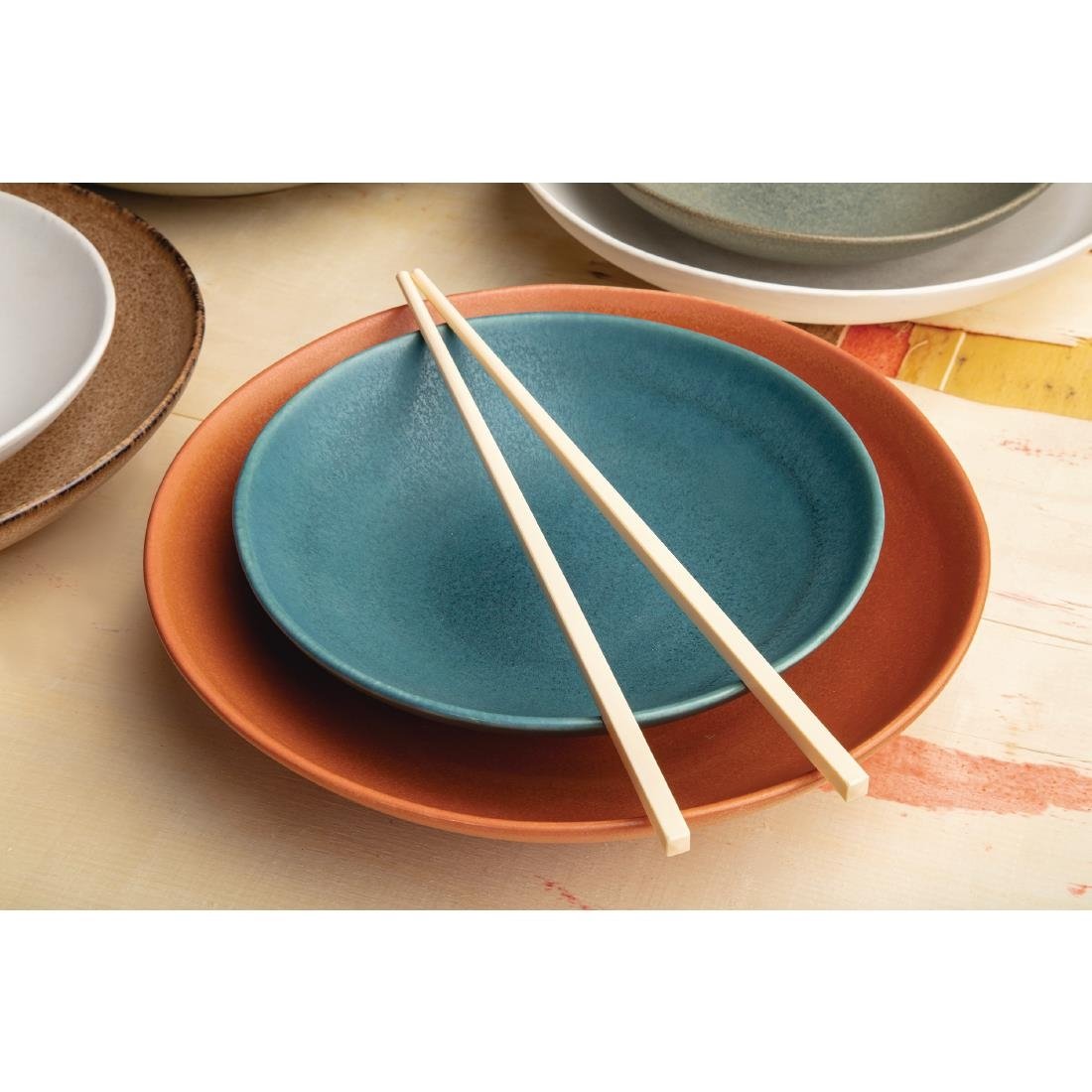 Olympia Build-a-Bowl Flat Bowls Cantaloupe 250mm (Pack of 4) - FC717 Bowls Olympia