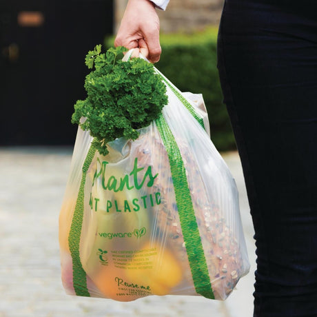 Vegware Compostable PLA Carrier Bags Medium (Pack of 500) - FC892  Vegware   