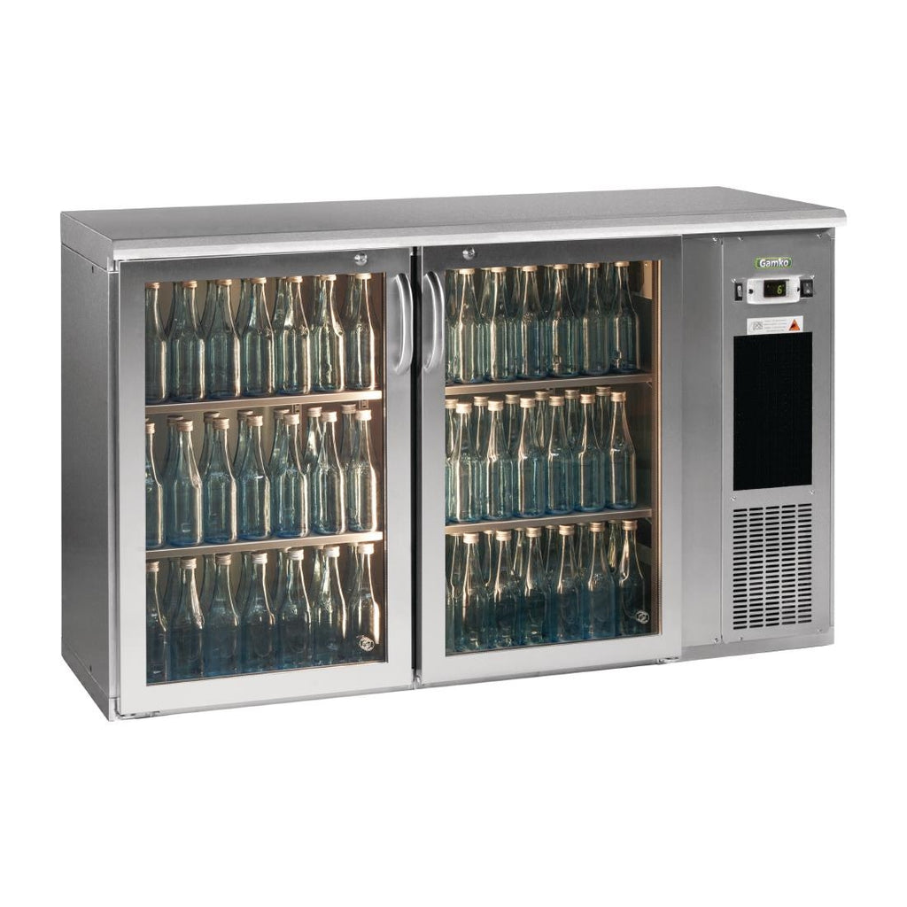 E3 2 x glass door undercounter bottle cooler | E3/22GMUCS84 Gamko