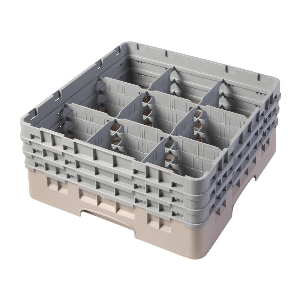 Cambro Camrack Beige 9 Compartments Max Glass Height 174mm - FD061  Cambro   