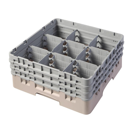 Cambro Camrack Beige 9 Compartments Max Glass Height 174mm - FD061  Cambro   