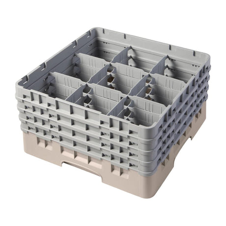 Cambro Camrack Beige 9 Compartments Max Glass Height 215mm - FD062  Cambro   