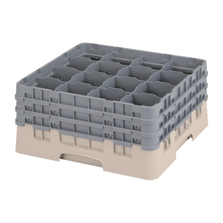 Cambro Camrack Beige 16 Compartments Max Glass Height 196mm - FD065  Cambro   