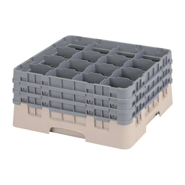 Cambro Camrack Beige 16 Compartments Max Glass Height 196mm - FD065  Cambro   