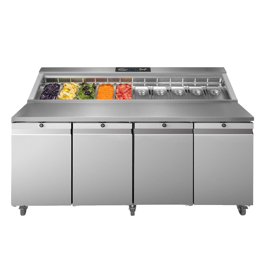 Williams Onyx 4 Door Refrigerated Prep Counter 835Ltr CPC4-SS - FD368  Williams   