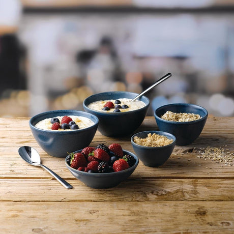 Churchill Super Vitrified Nourish Oslo Contour Shallow Bowl Blue 130mm (Pack of 12) - FD824 Bowls Churchill