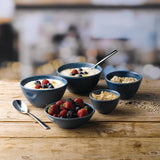 Churchill Super Vitrified Nourish Oslo Blue Contour Deep Bowls 102mm (Pack of 12) - FD828 Bowls Churchill