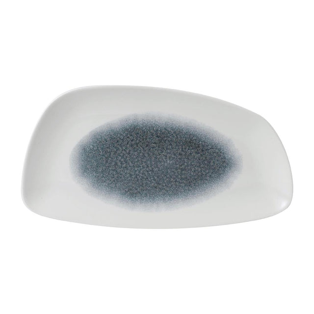 Churchill Raku Geo Plates Topaz Blue 346x171mm (Pack of 6) - FD832 Plates Churchill