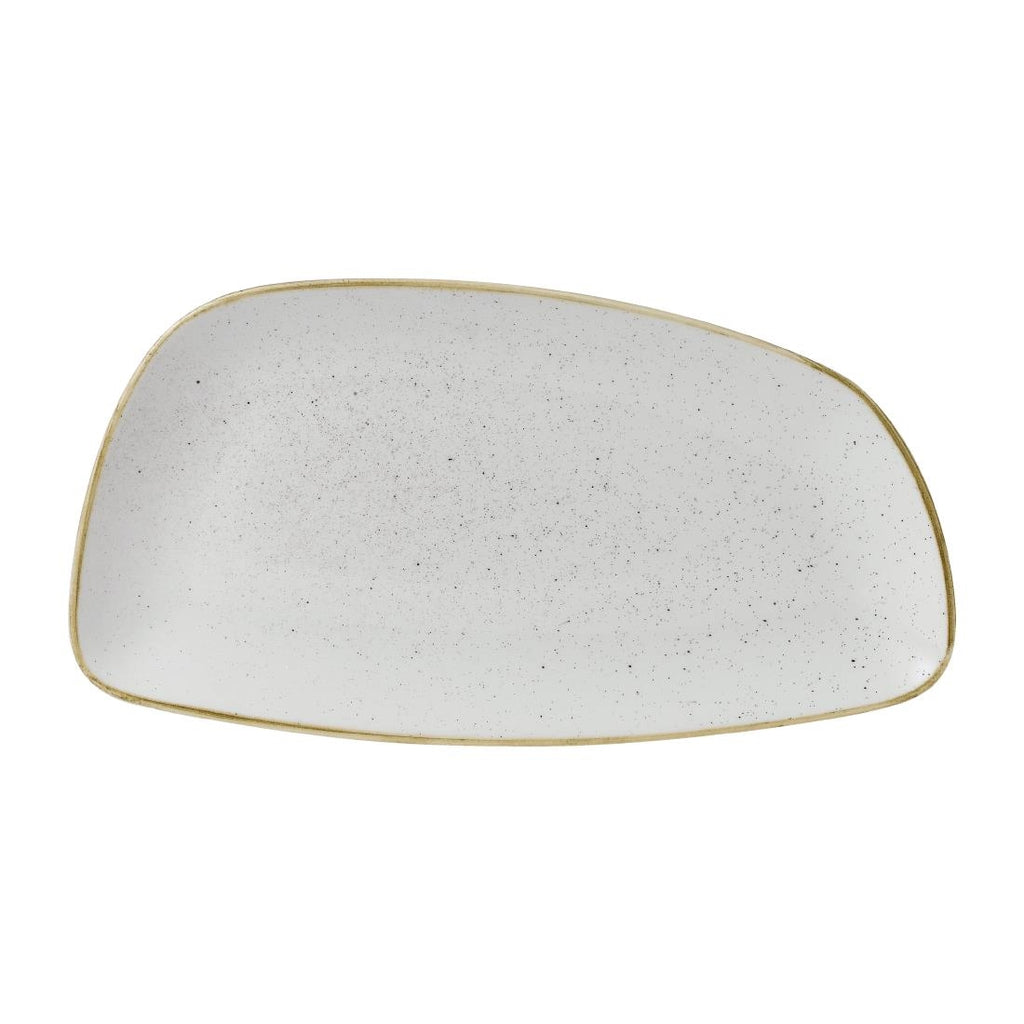 Churchill Stonecast Oval Plates Barley White 349x171mm (Pack of 6) - FD842 Plates Churchill