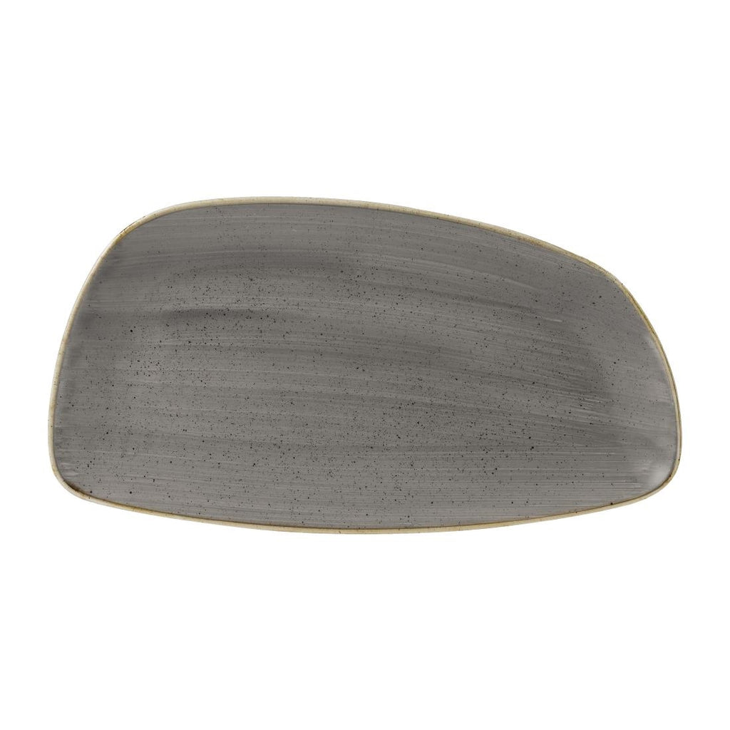 Churchill Stonecast Oval Plates Grey 349x171mm (Pack of 6) - FD844 Plates Churchill